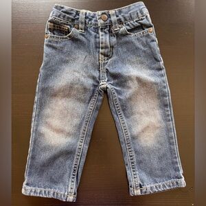 Infant Toddler Calvin Klein Snap Zipper Denim Jeans - Ex Condition - Size 18 MO
